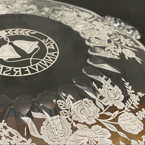 Vintage STERLING Silver Overlay Floral Poppy 25th Anniversary 10.5” Plate Dish - Picture 8 of 12